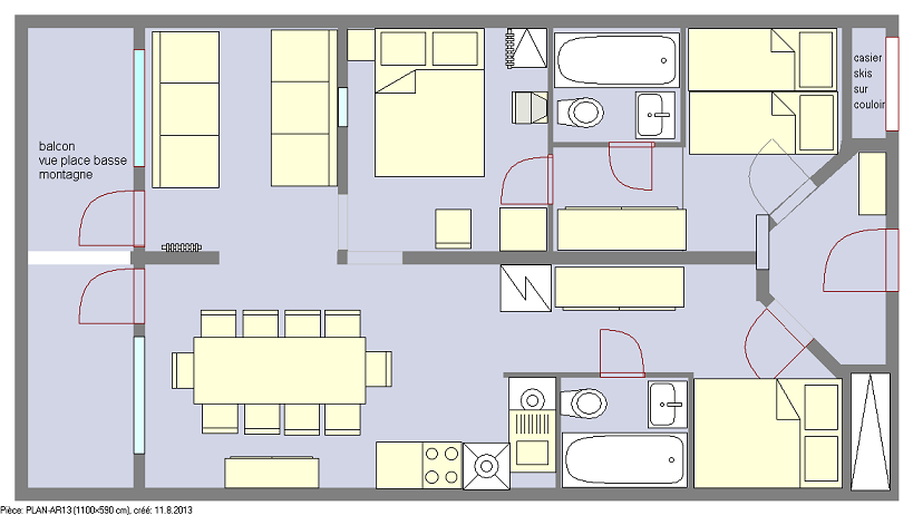 Location Les Arcs : plan appartement