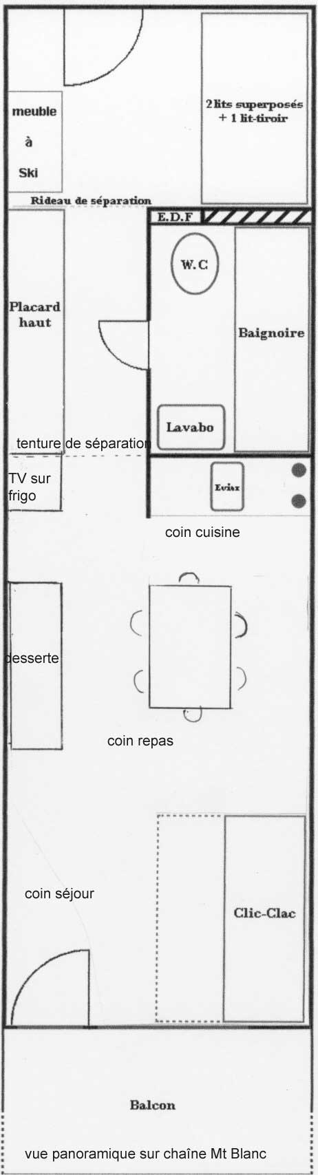 Location Les Arcs : plan appartement